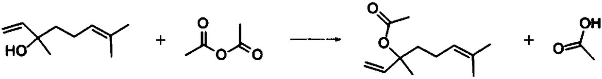 Technique based on vacuum and high temperature conditions to synthesize linalyl acetate