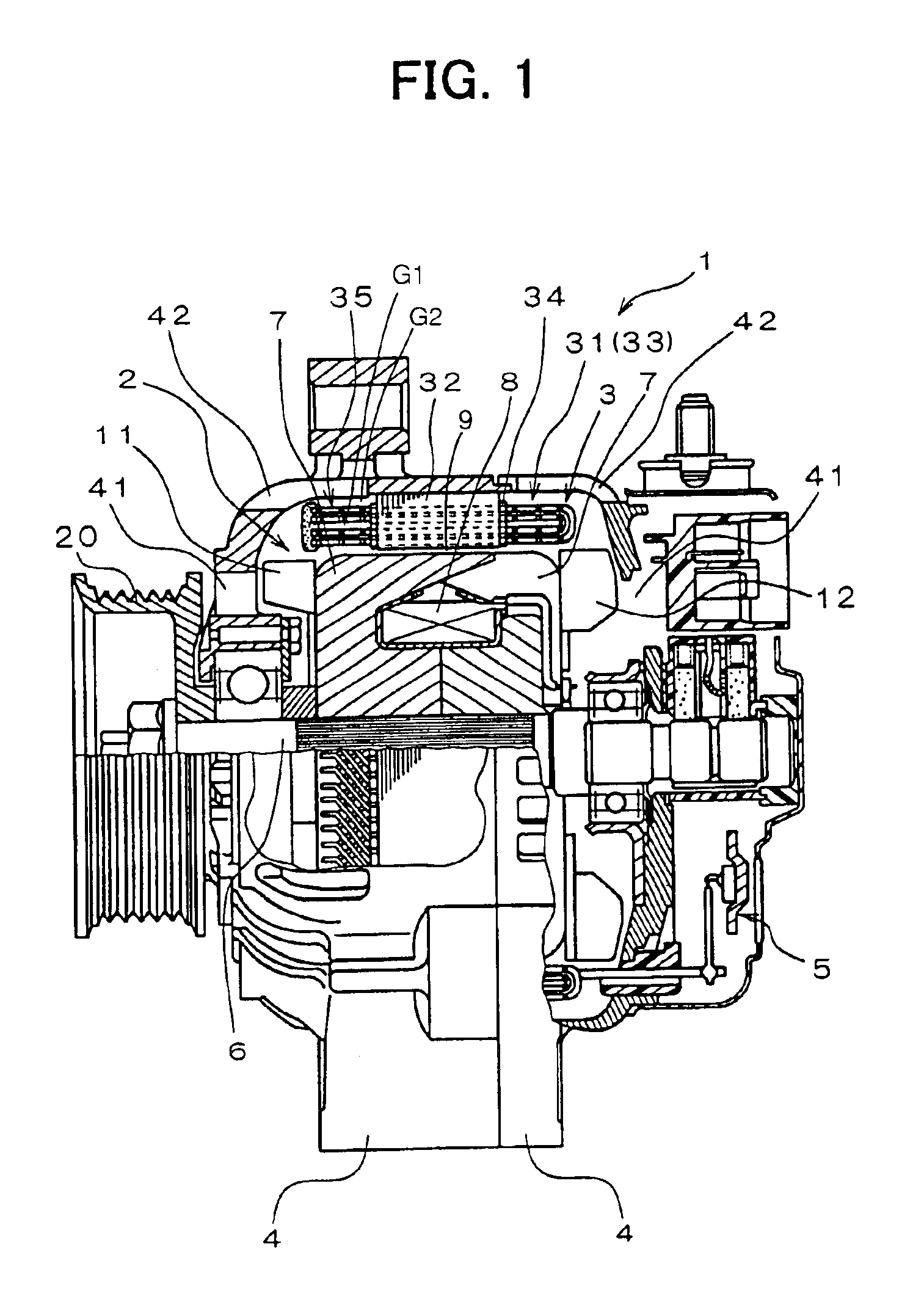 Stator arrangement of rotary electric machine