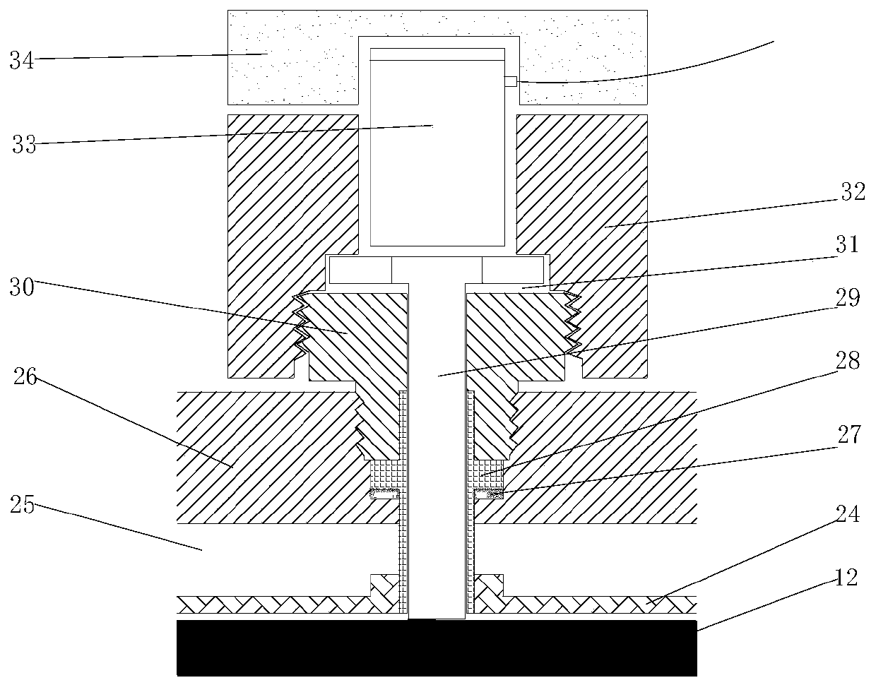 Triaxial loading pulse hydraulic fracturing crack expansion dynamic monitoring test device