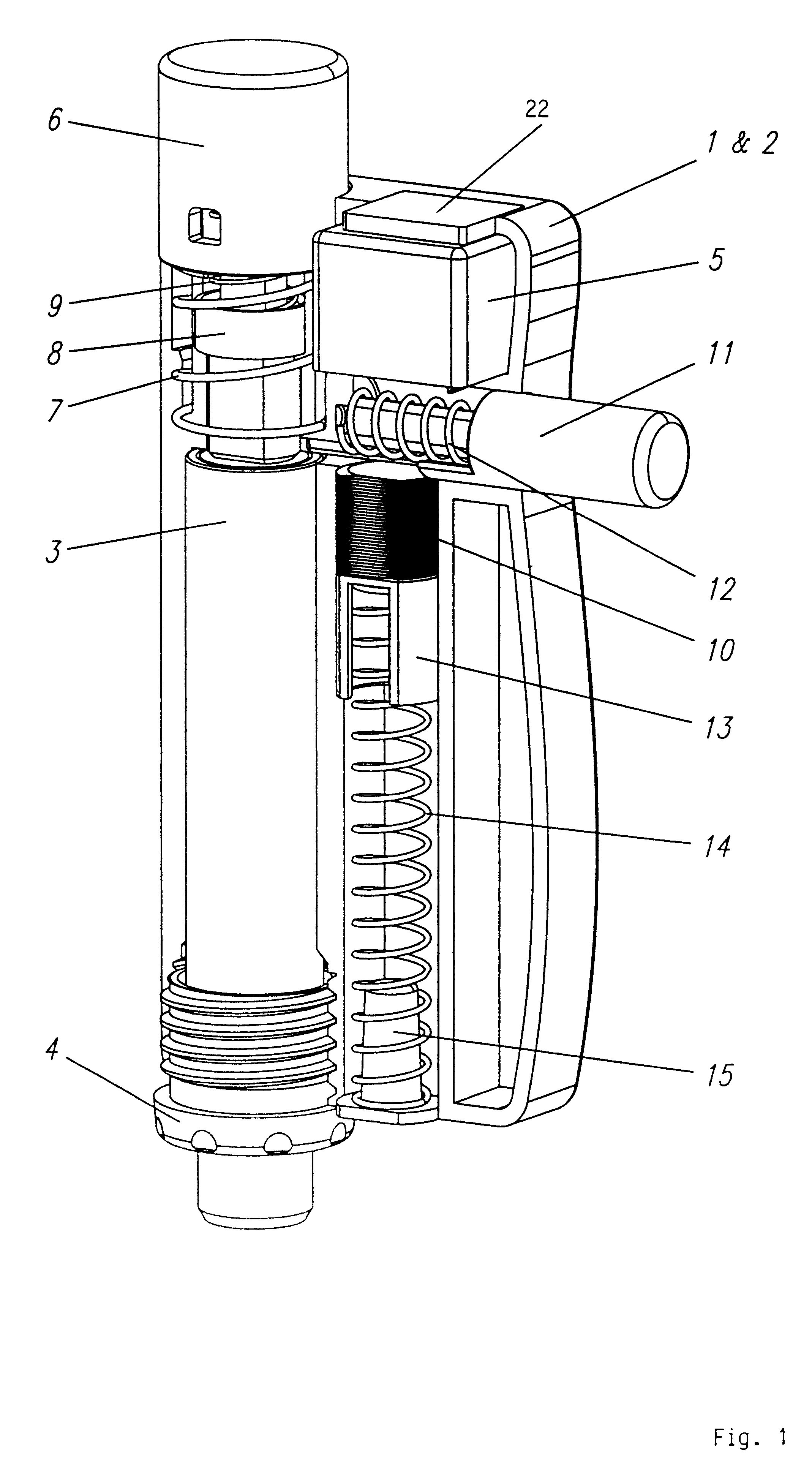 Device for administering an injectable product in doses