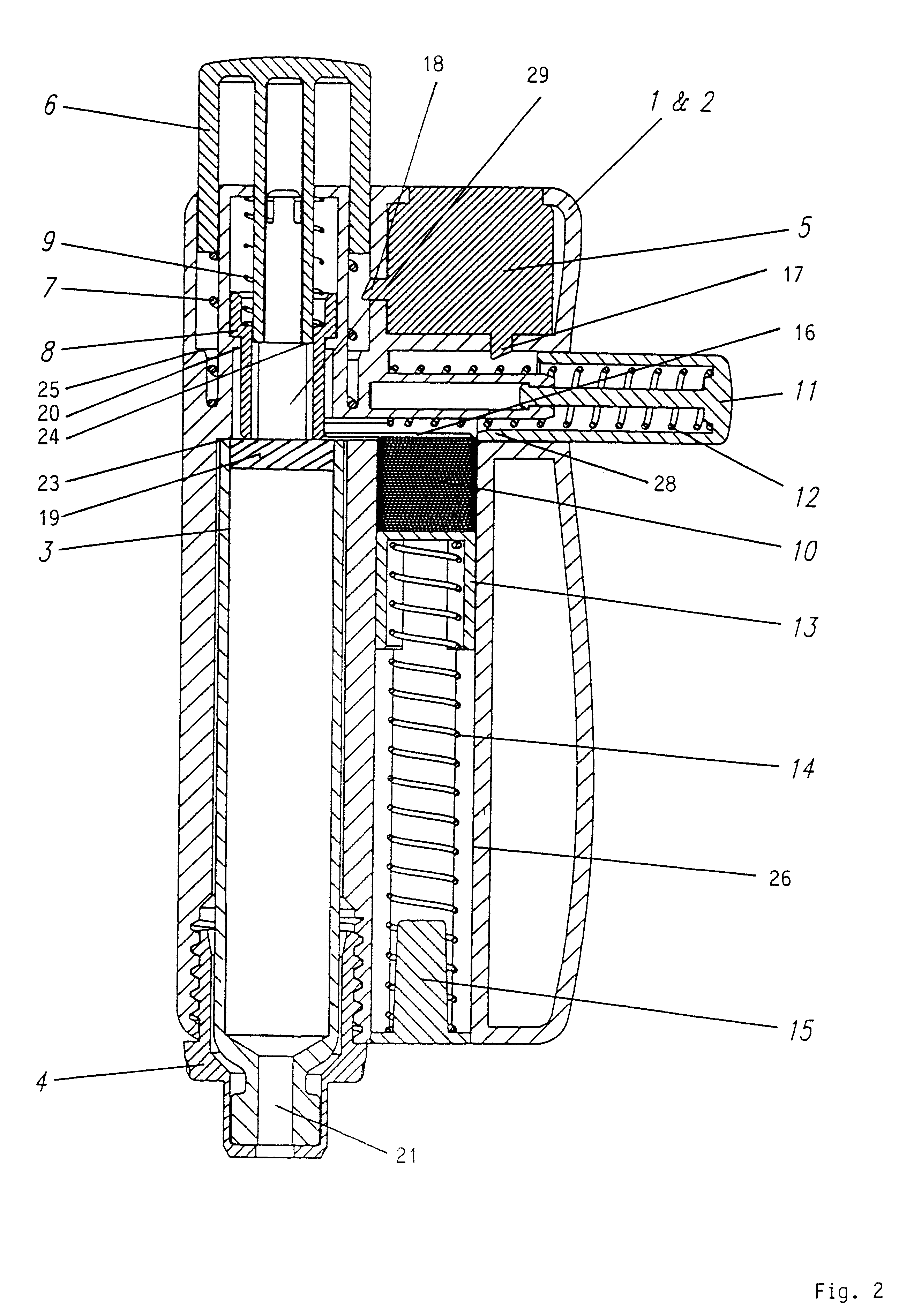 Device for administering an injectable product in doses