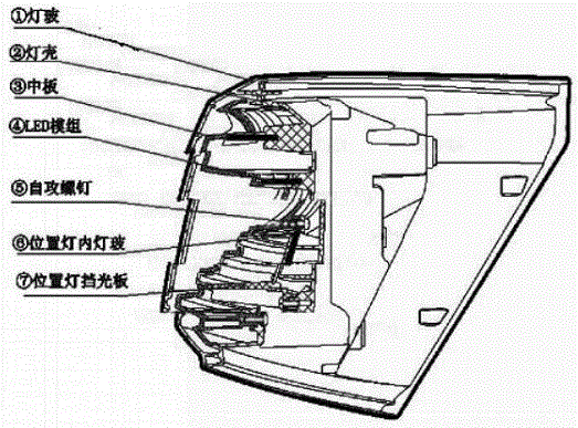 Rear LED combined lamp