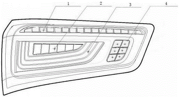 Rear LED combined lamp