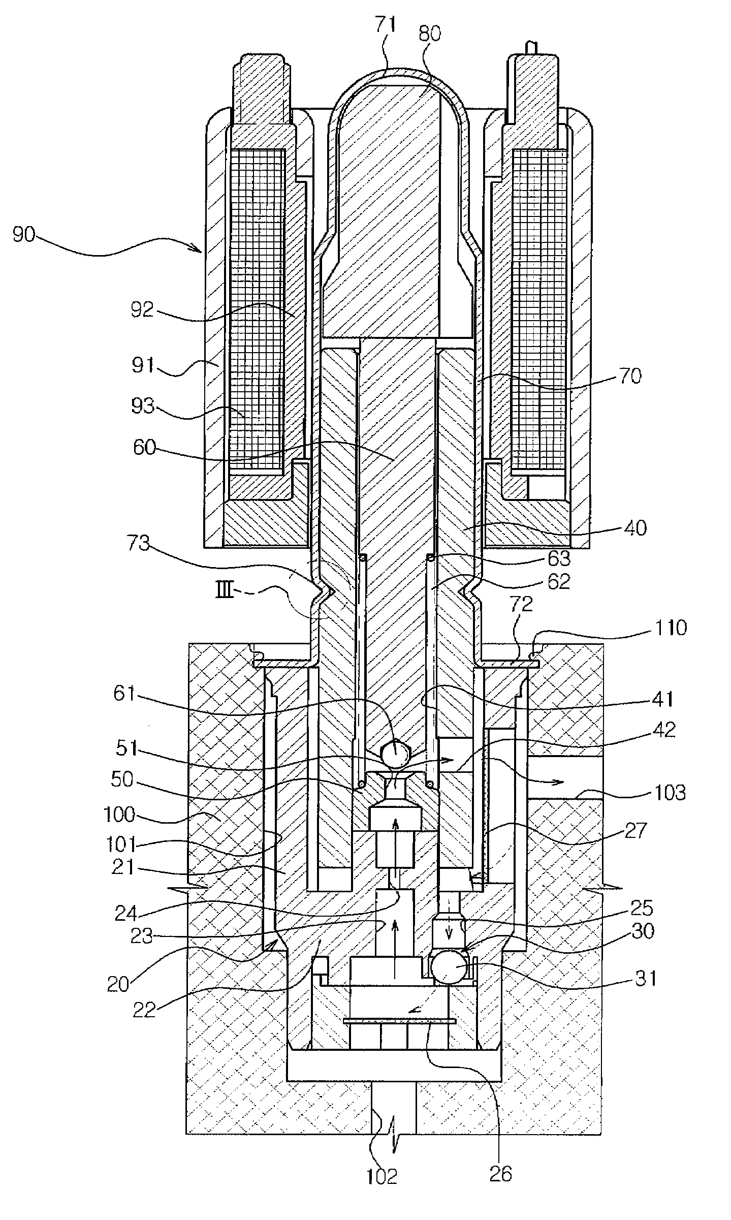 Solenoid valve for brake system