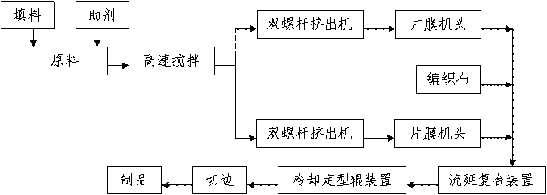 Process and equipment for continuously producing and molding dual-extrusion current coating plastic clip net film products