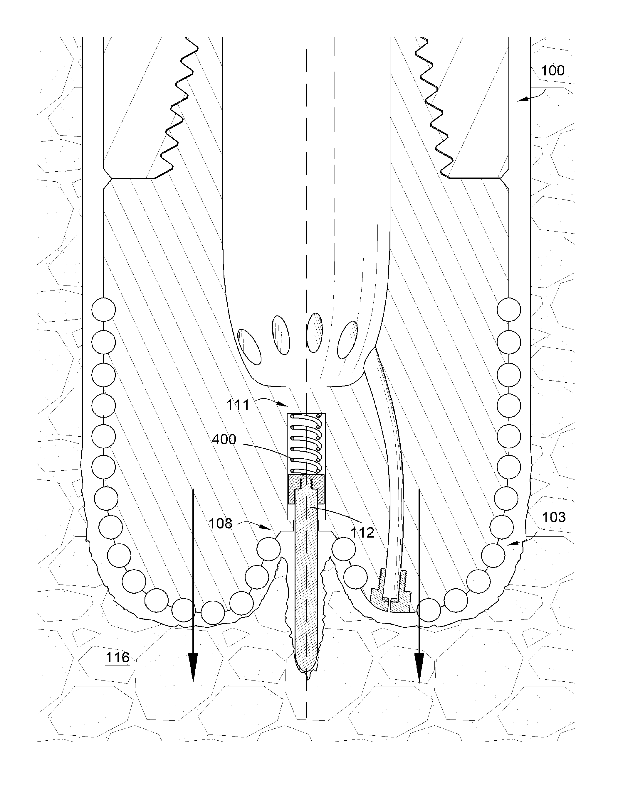 Drill bit assembly with an indenting member