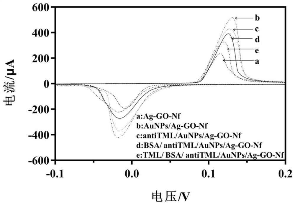 Electrochemical immunosensor for detecting tiamulin antigen and preparation method thereof