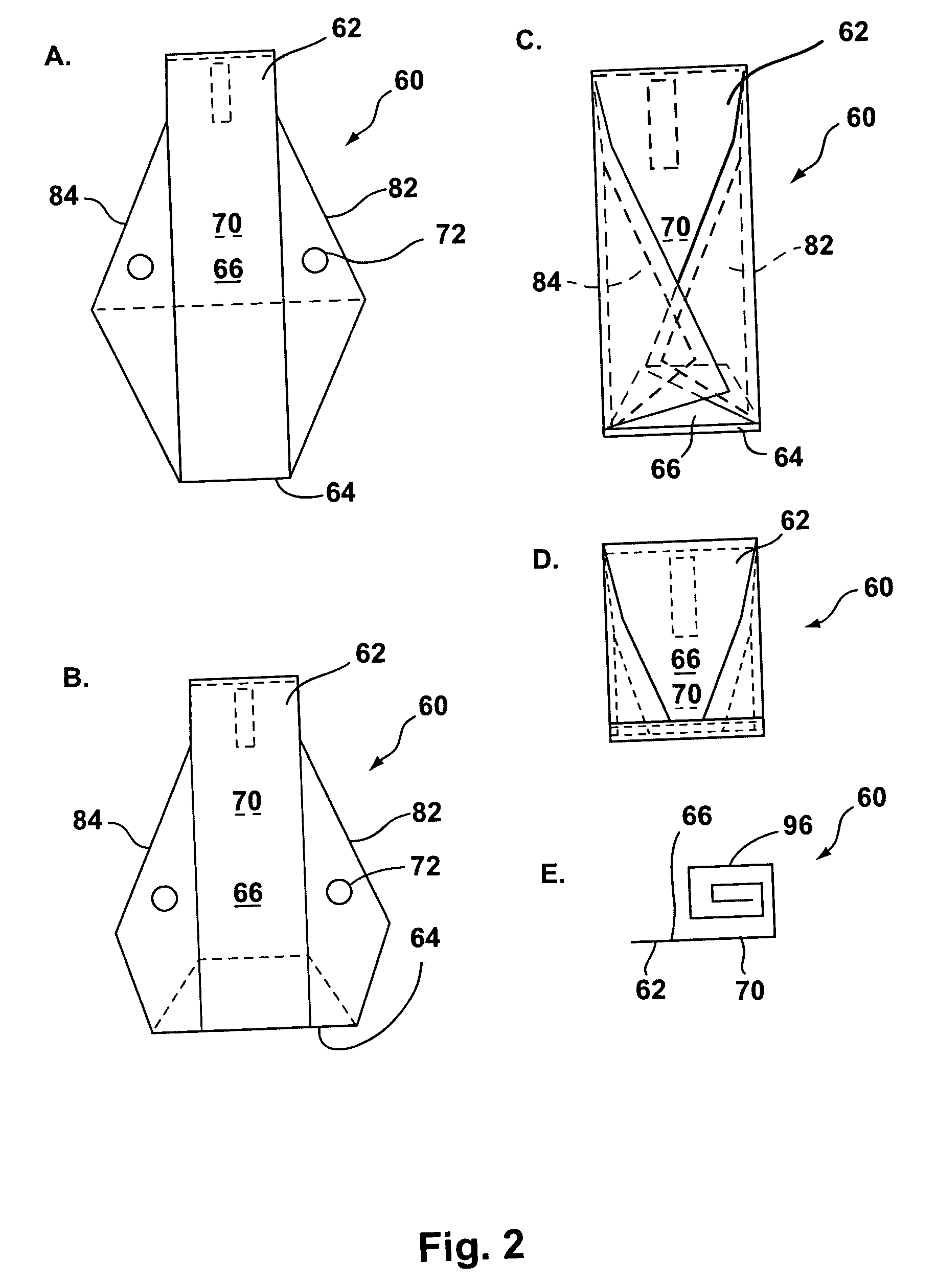 Cushion fold patterns for overhead airbags