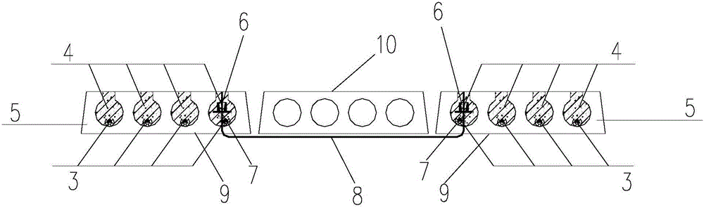 Anti-bending reinforcing structure for prefabricated hollow floors and construction method of anti-bending reinforcing structure