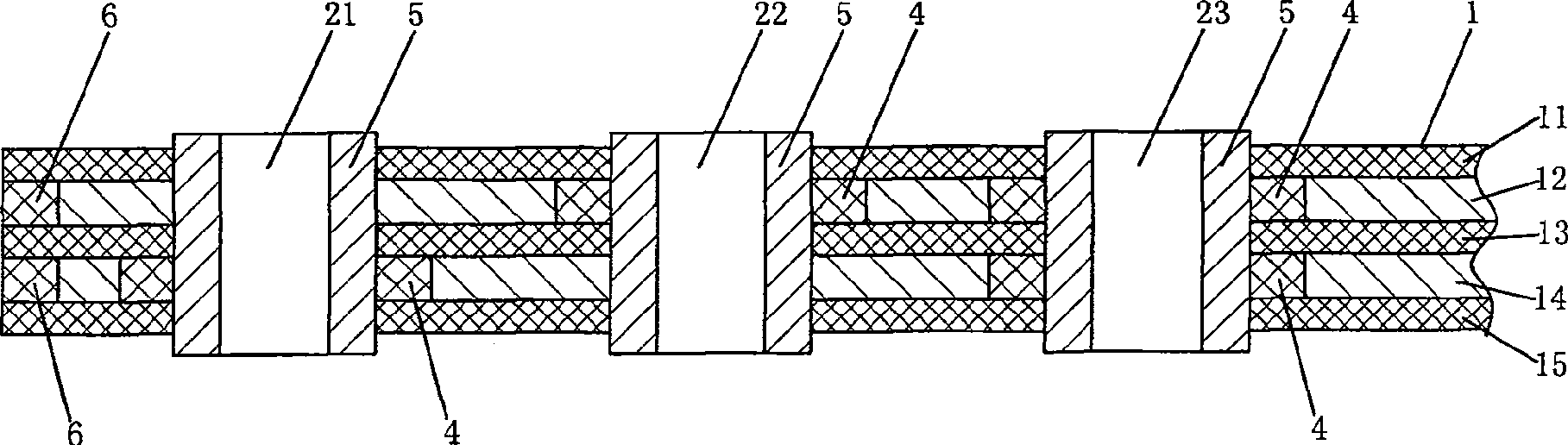 Cascaded power bus bar used for magnetic suspending train wave cutter