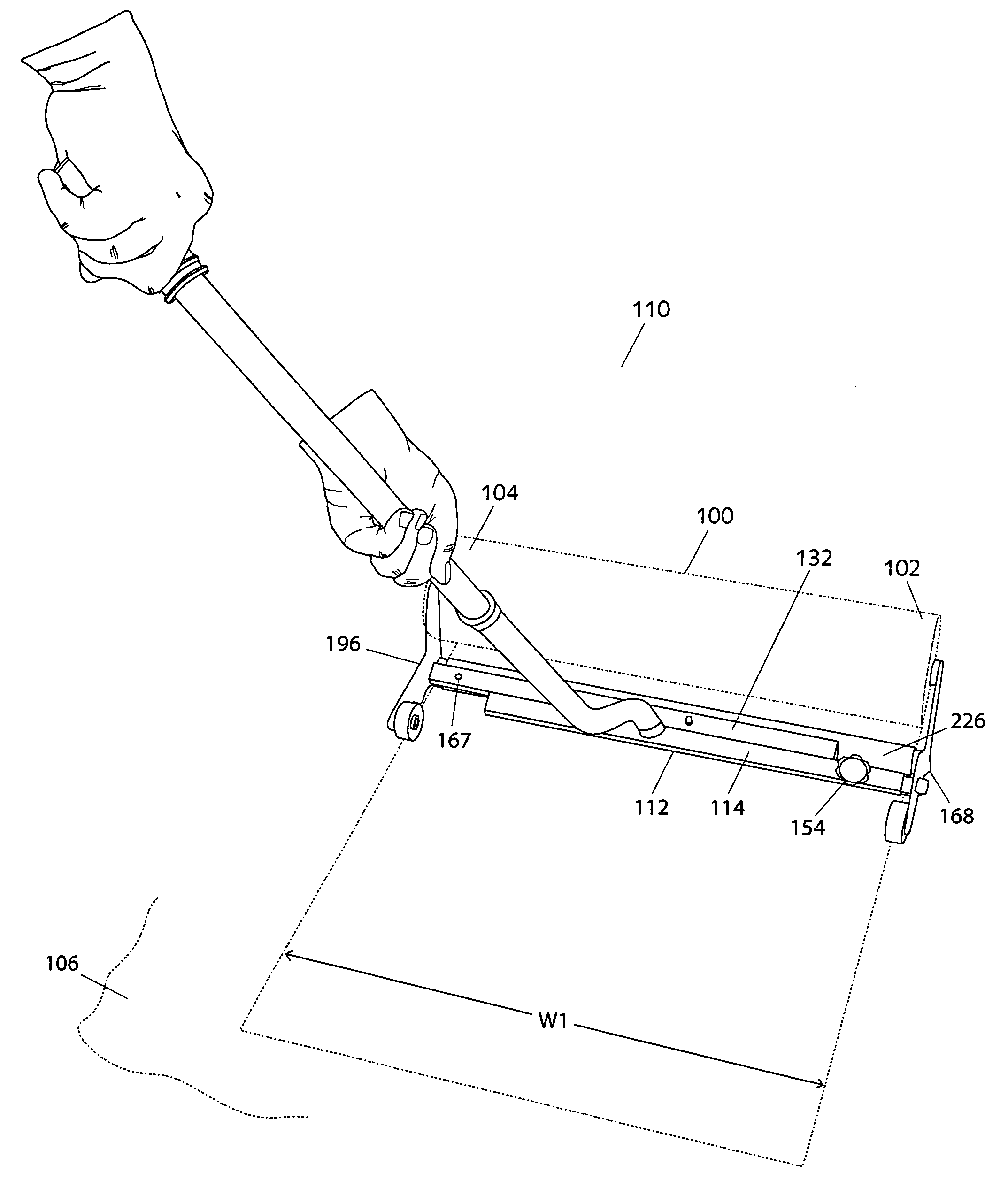 Adjustable dispenser for protective adhesive film