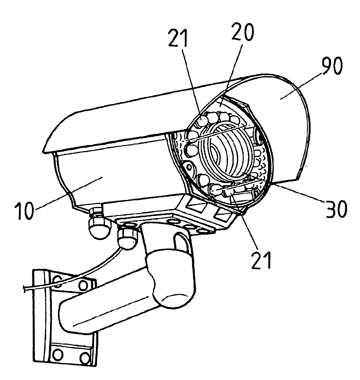 Close-circuit television camera having an UPS system