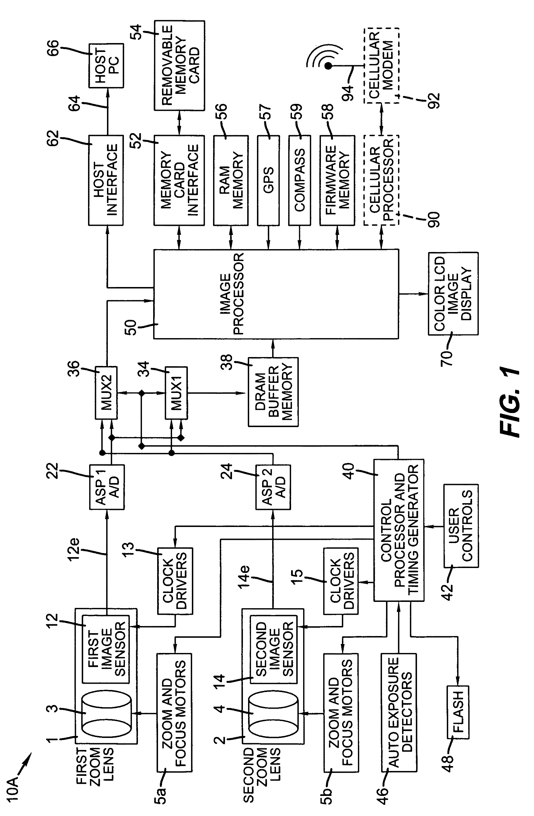 Camera using multiple lenses and image sensors to provide improved focusing capability