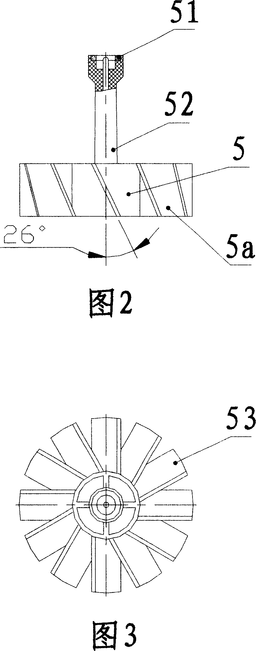 Diagonal impeller direct reading water meter