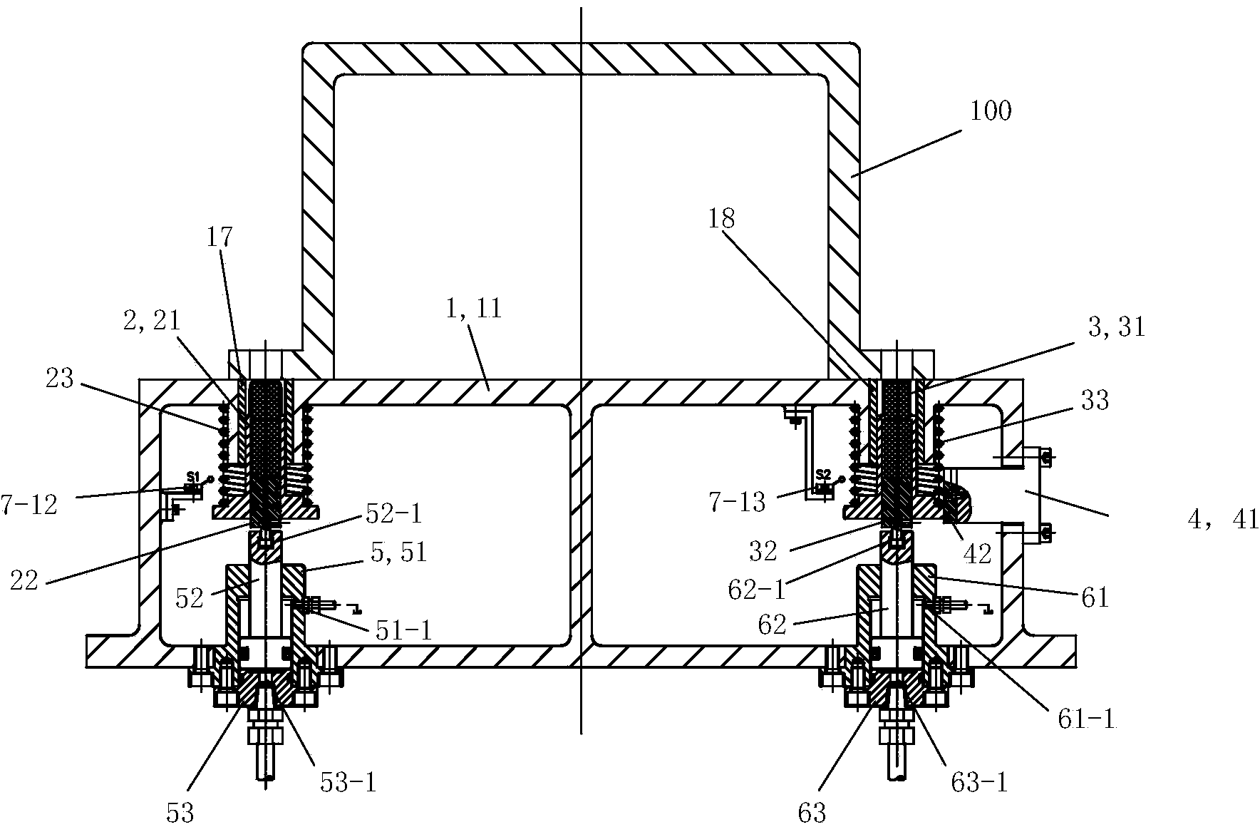 One-face two-pin precise positioning system and control method thereof