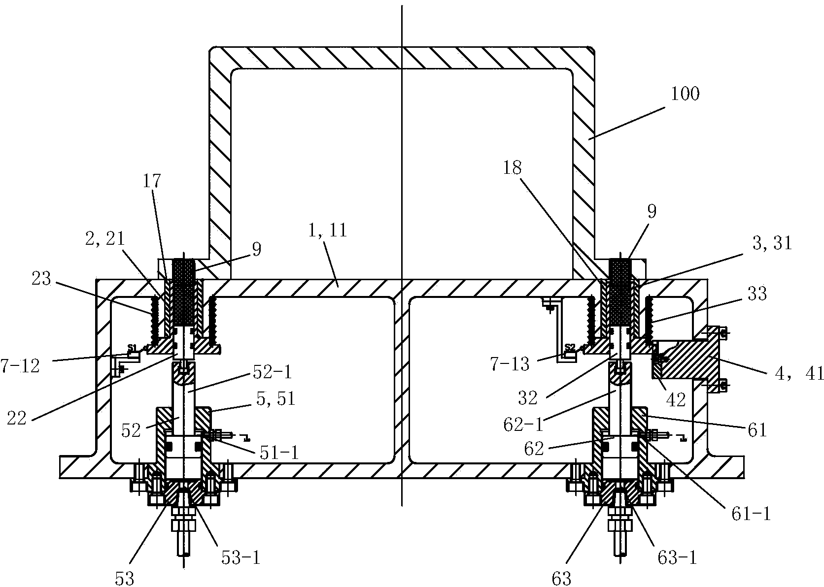 One-face two-pin precise positioning system and control method thereof