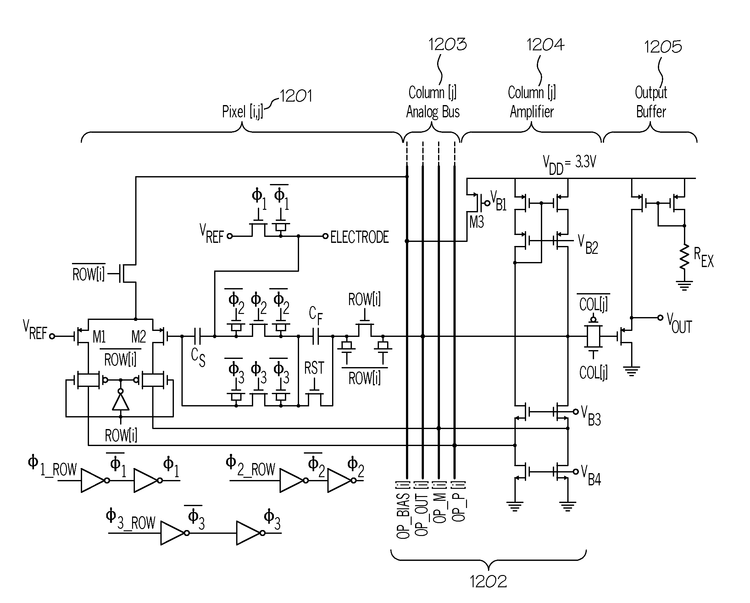 Active-electrode integrated biosensor array and methods for use thereof