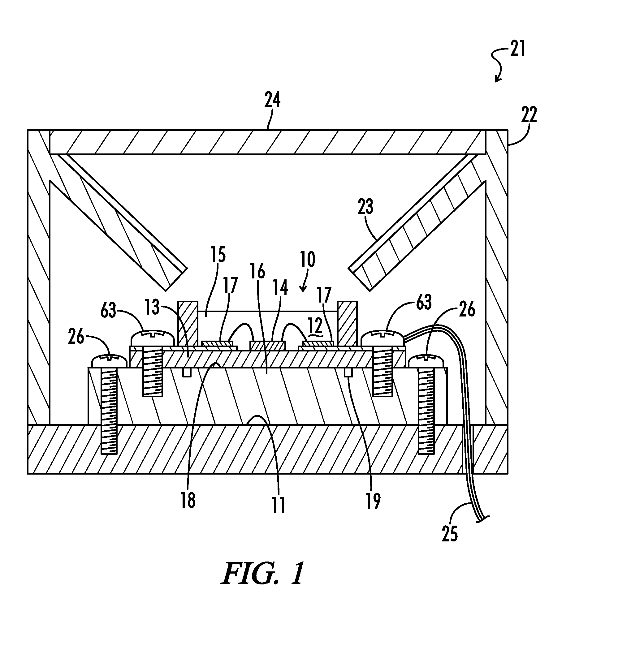 LED light module with heat releasing casing and grooved backing to contain conductive bonding fluids