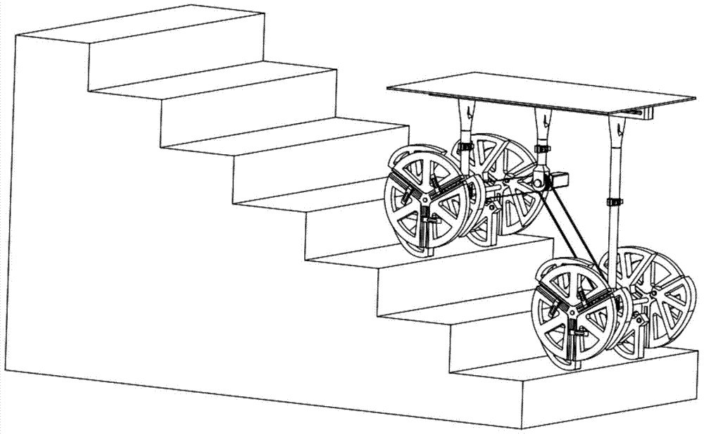 Robot capable of synchronously climbing stairs