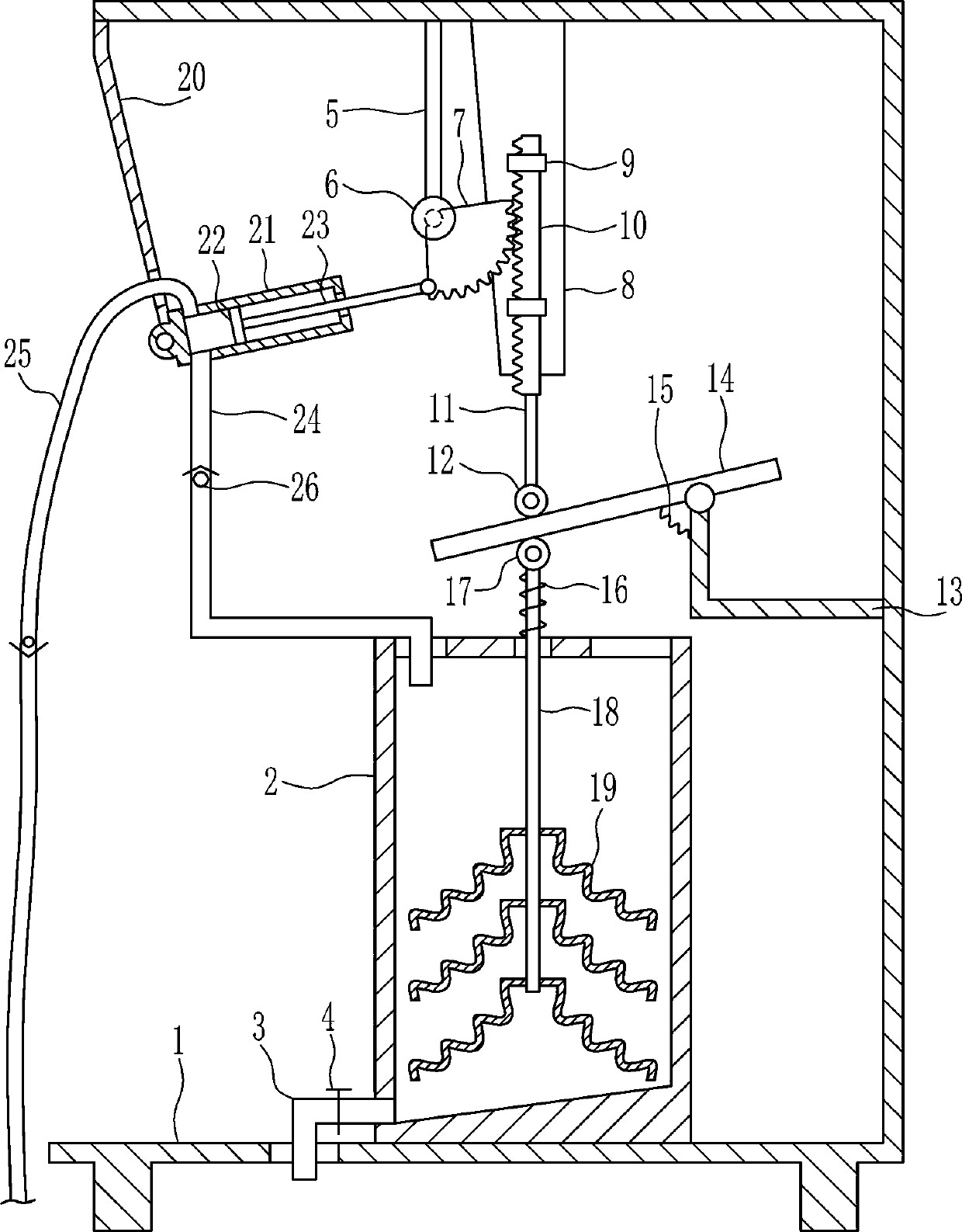 A batching machine for rare earth ore powder and hydrochloric acid