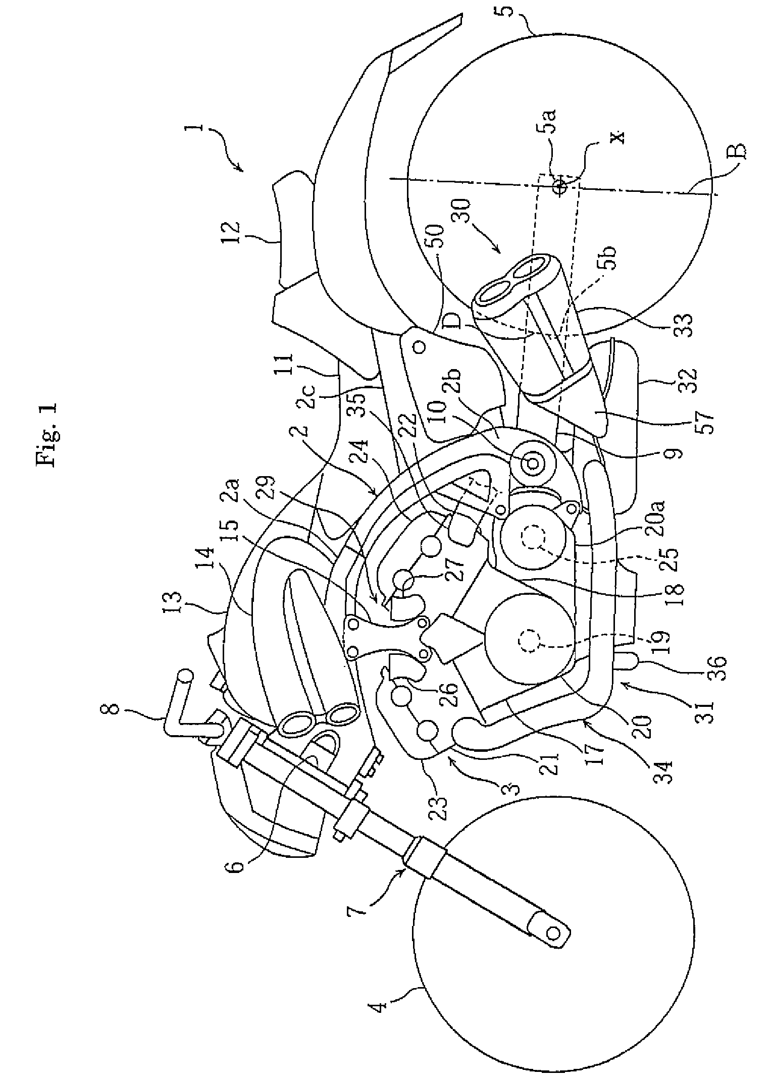 Exhaust system for motorcycle