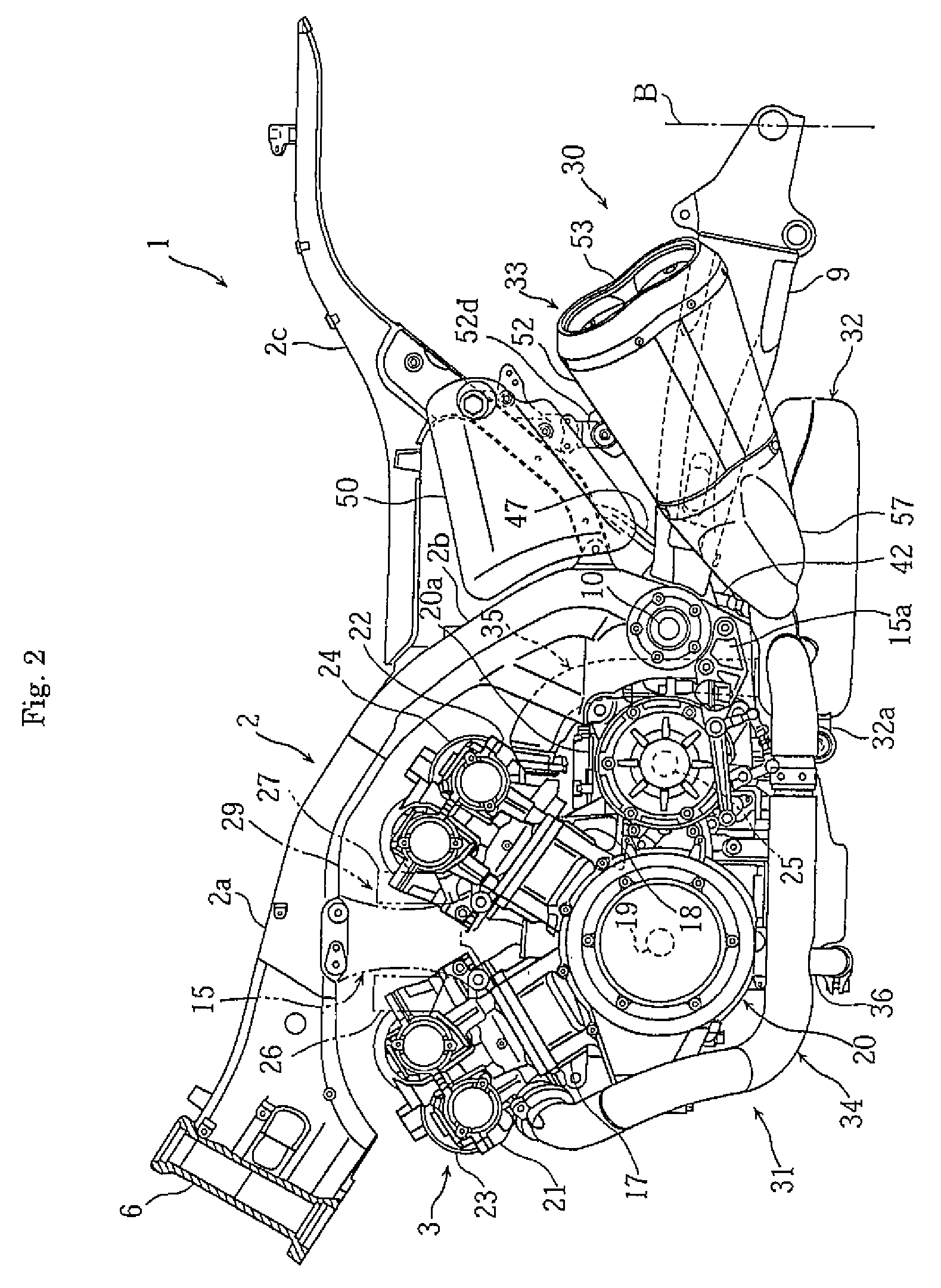 Exhaust system for motorcycle