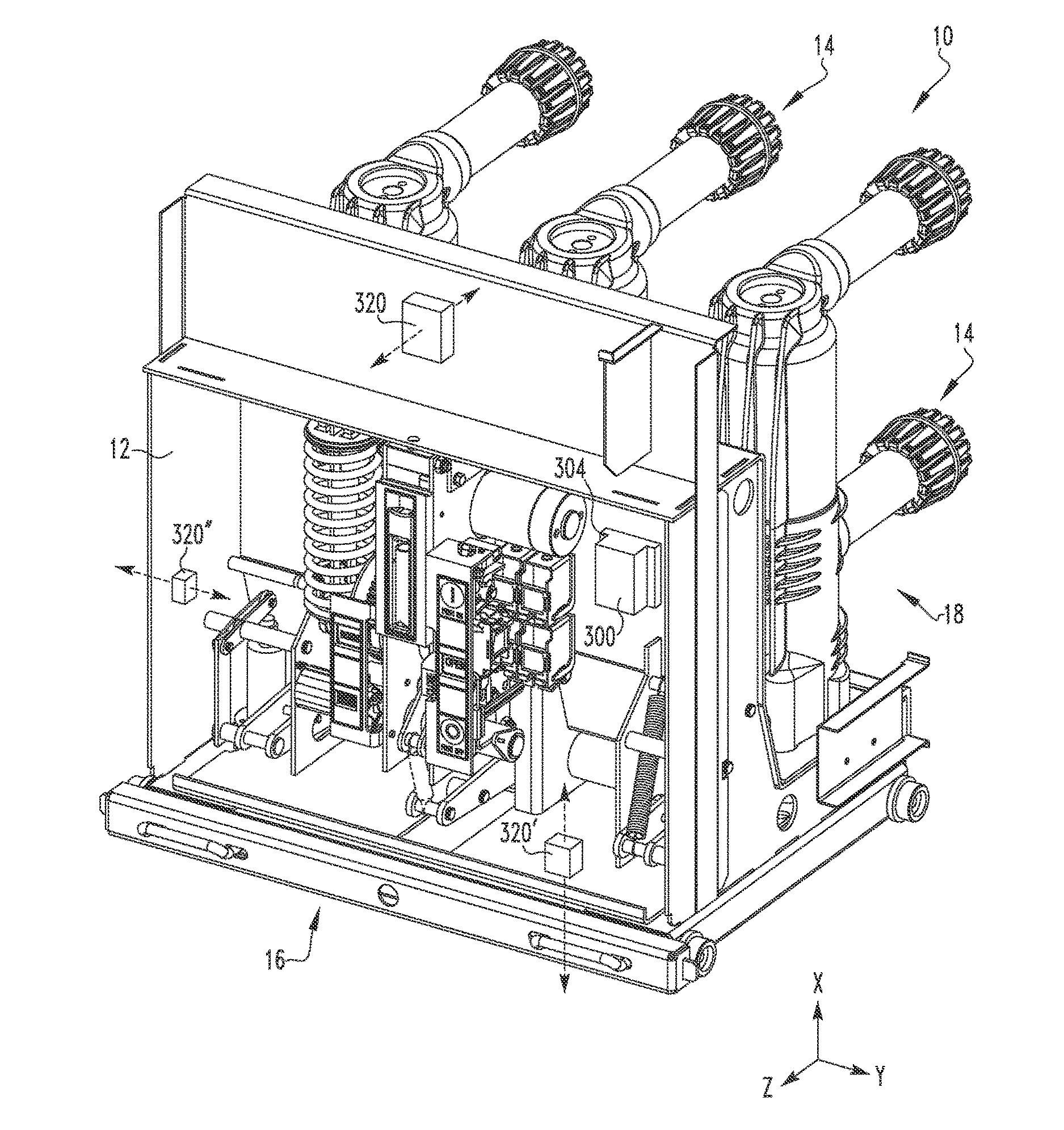 Vibration sensor assembly for prognostic and diagnostic health assessment of a power circuit breaker's power transmission and distribution system in real time