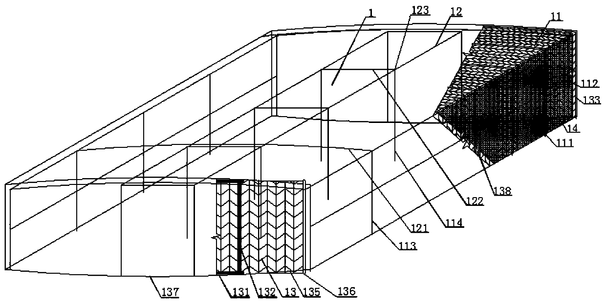 Steel mesh engraving component with arcs