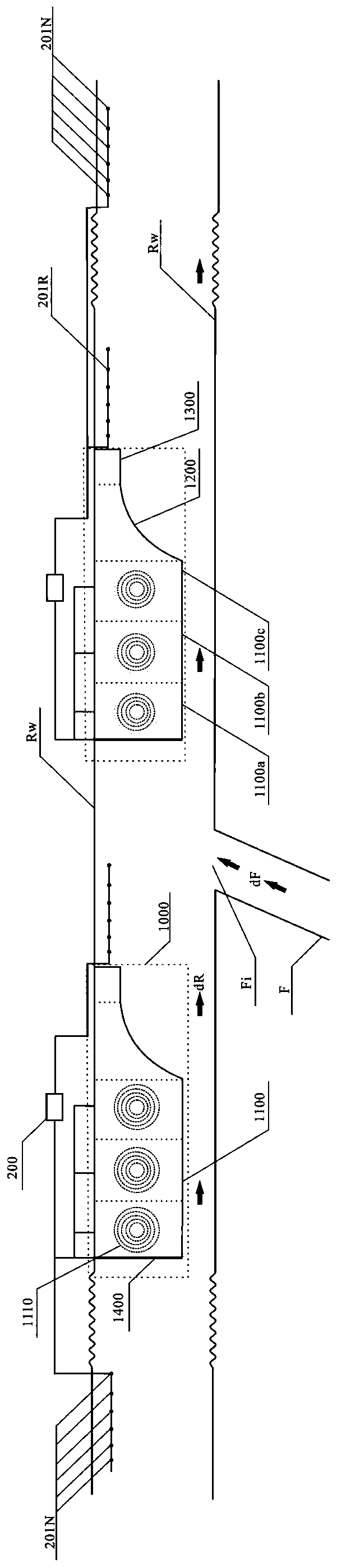 River channel temperature rising and fish guiding device