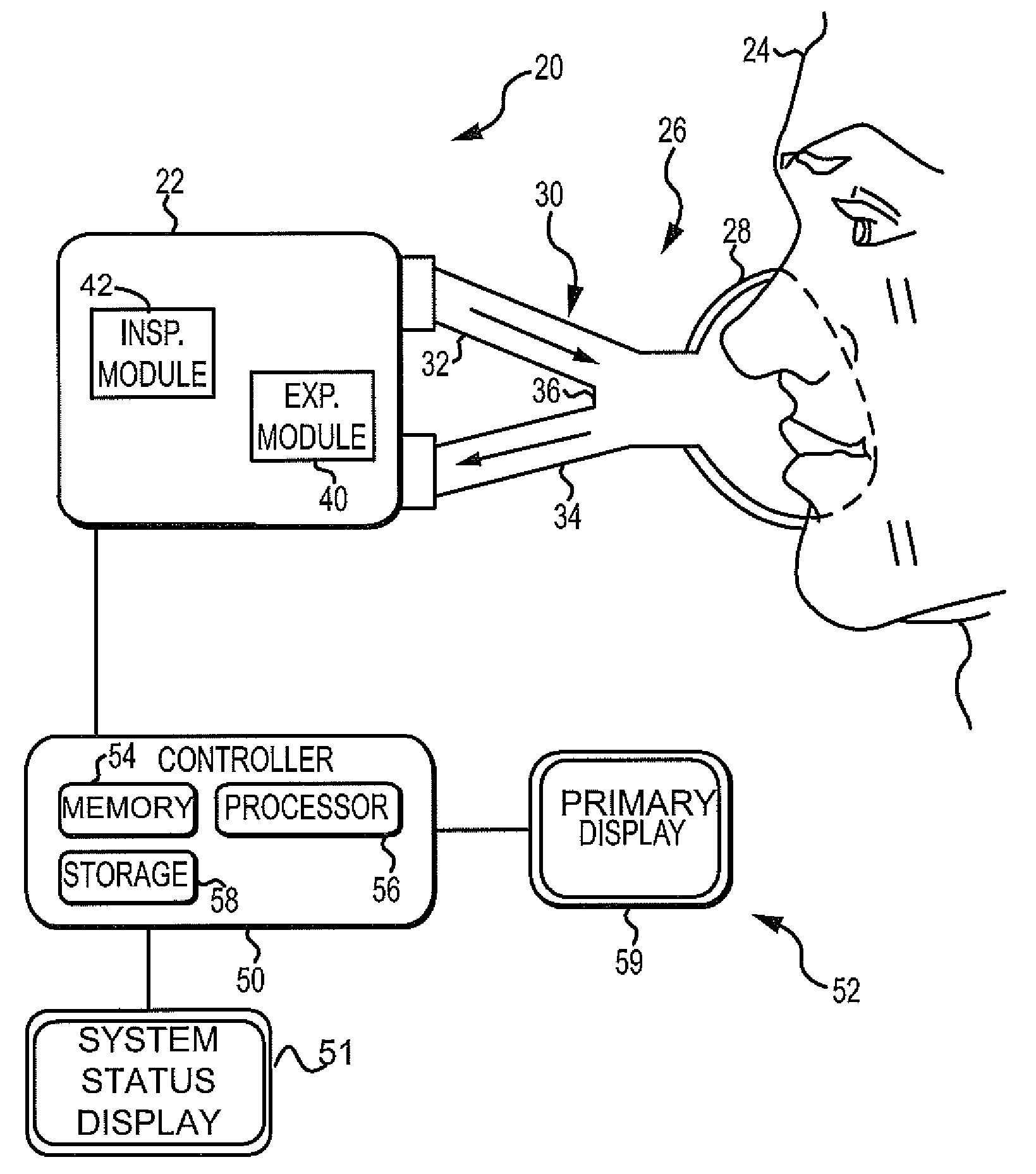 Ventilation System With System Status Display For Configuration And Program Information