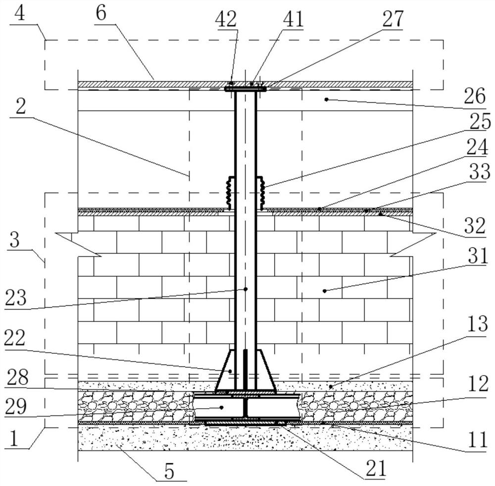 A ground support structure for high and low temperature environment simulation test system