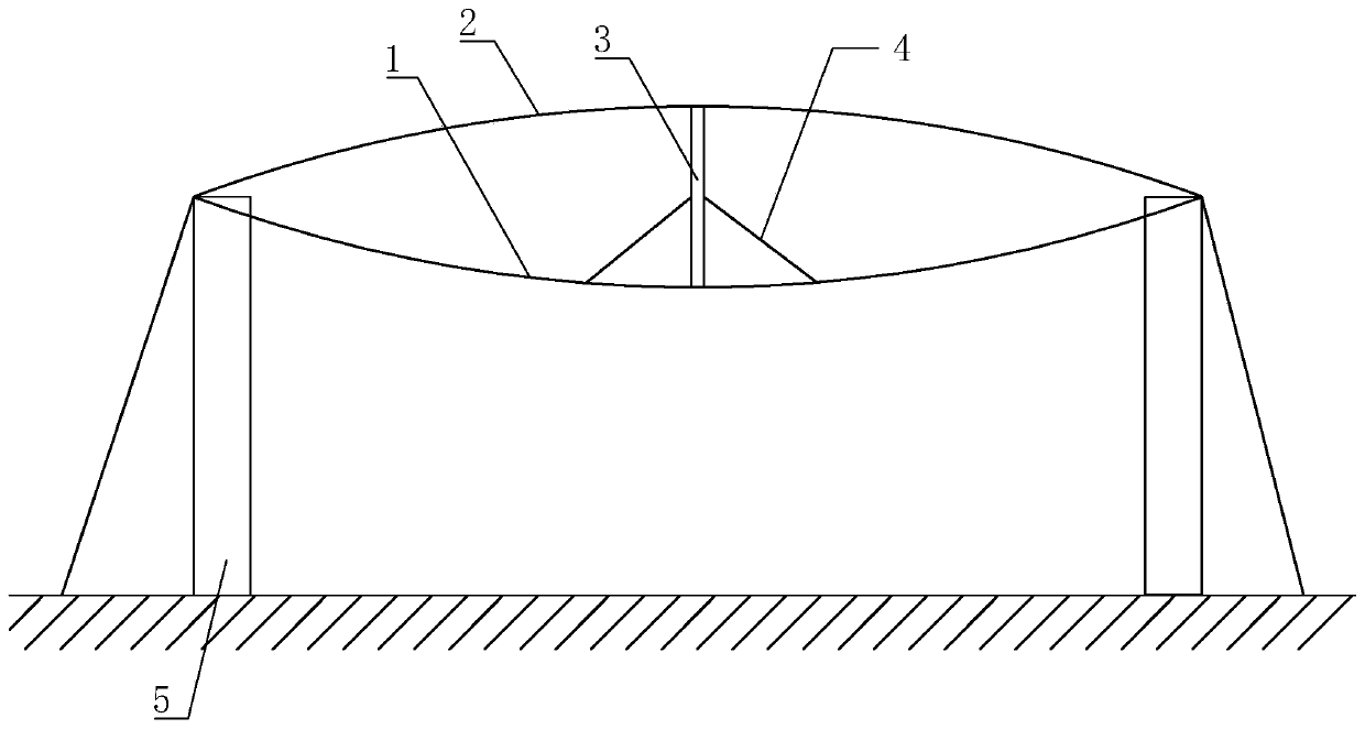 Large-scale rope-extending-type supporting-free venue building method