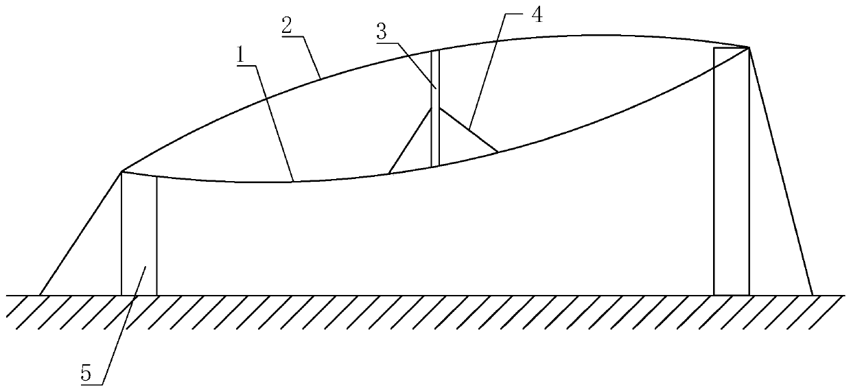 Large-scale rope-extending-type supporting-free venue building method