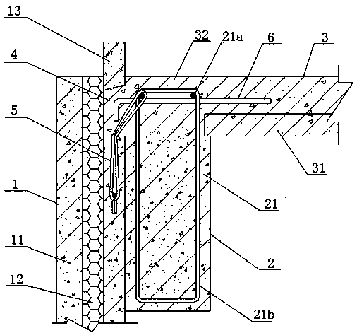 Construction method for connection joint of prefabricated sandwich side fascia