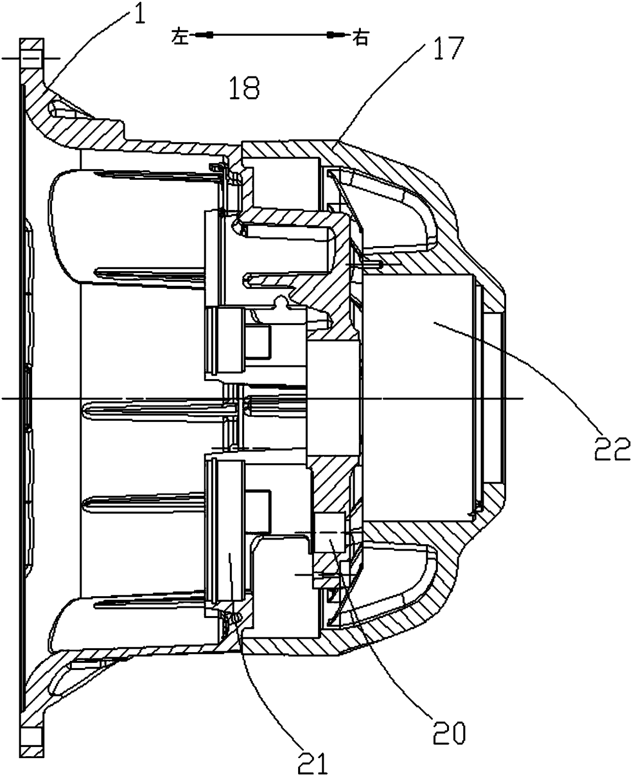 Two-stage planetary gear speed reducer and straddle type railway vehicle