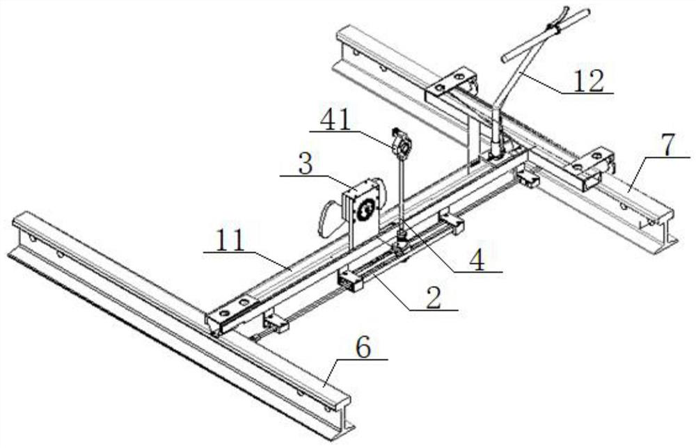 Railway steel rail center detection vehicle