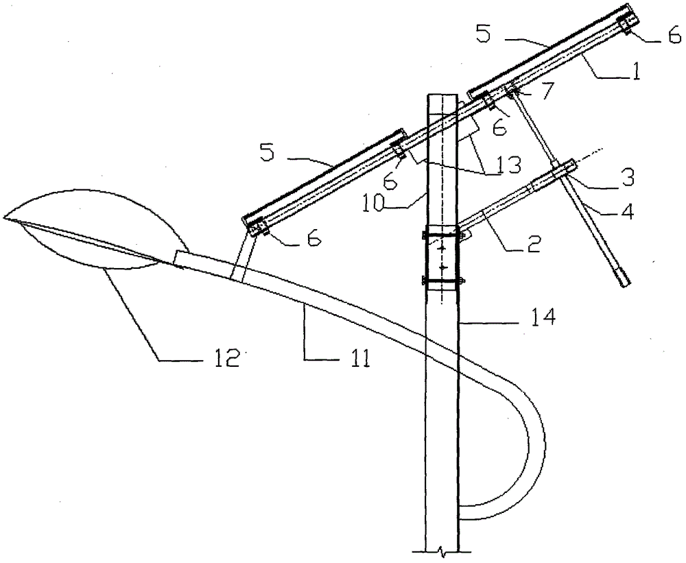 LED (Light-Emitting Diode) solar street lamp capable of tracking sun position