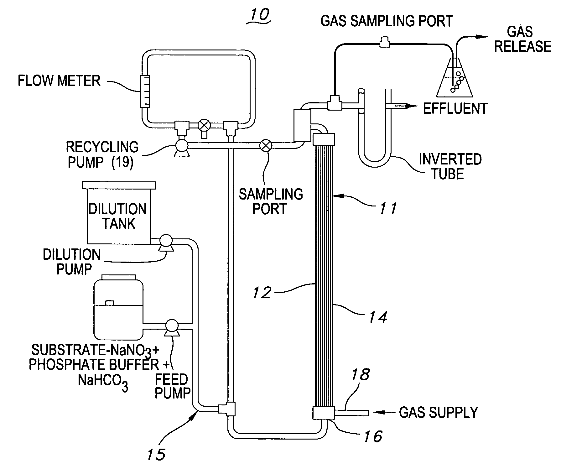 Water treatment bioreactor using hollow filaments