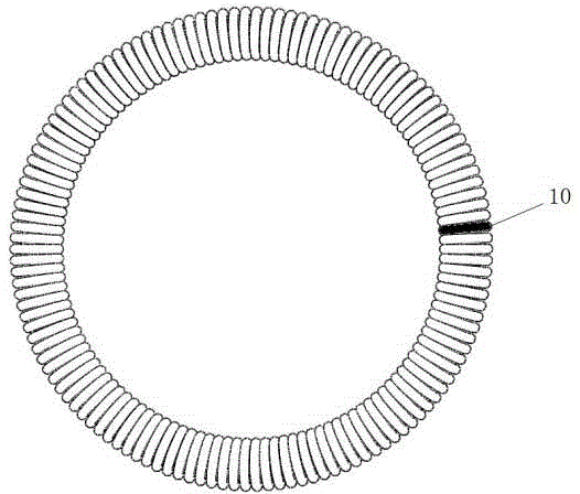 Compressed packer rubber barrel with spacer ring combined spring shoulder pad