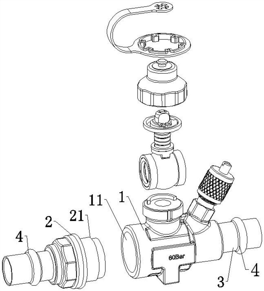 Clamping and pressing type ball valve having integral structure