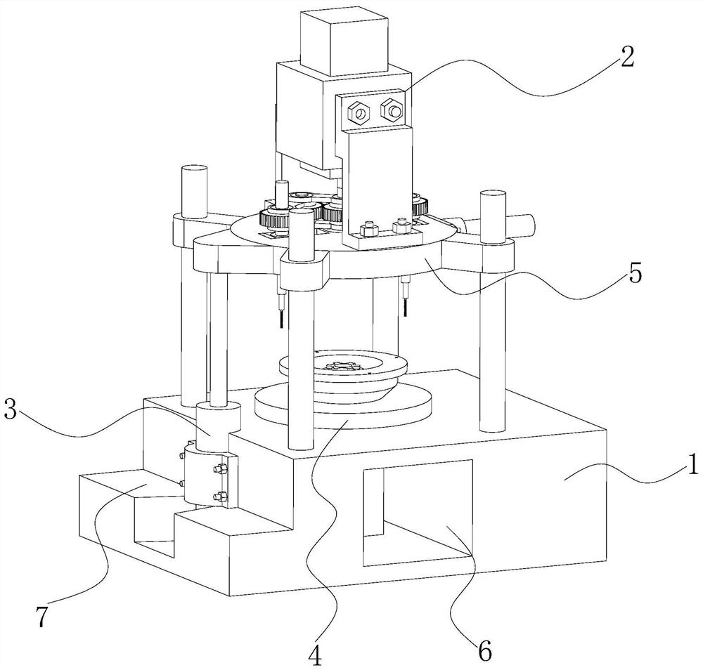 Punching device for machining and producing motor end cover