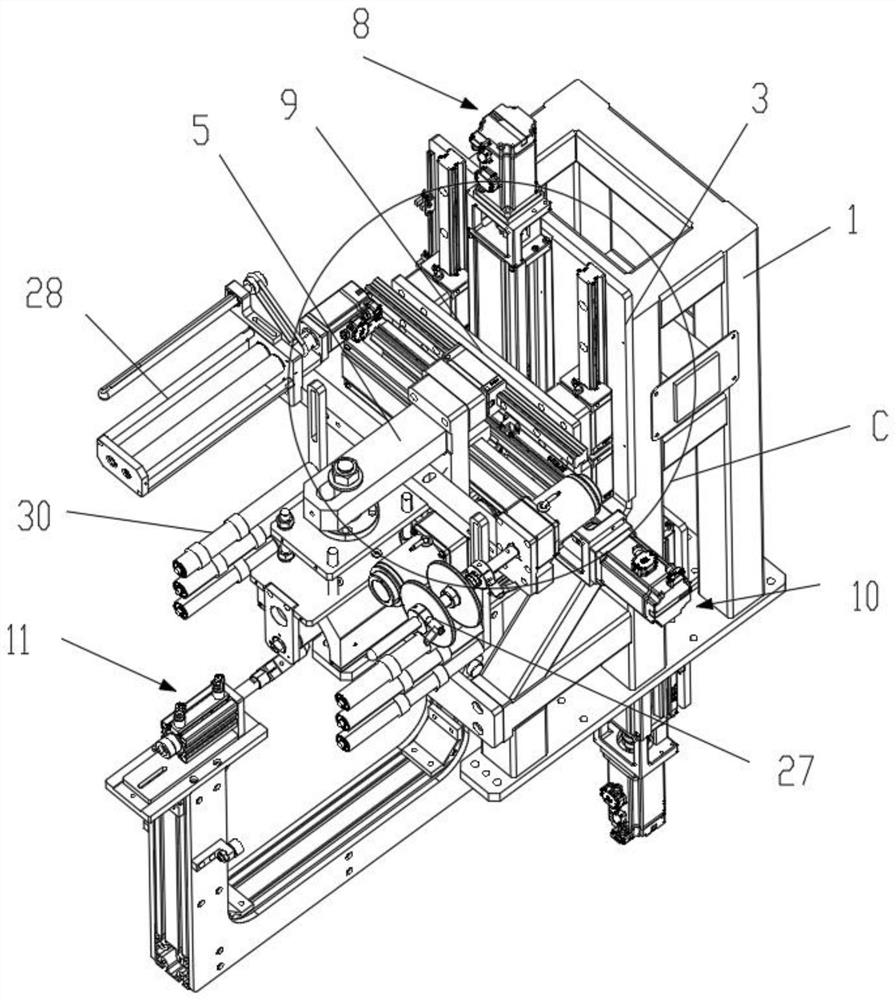 Gold stamping device for glass bottle