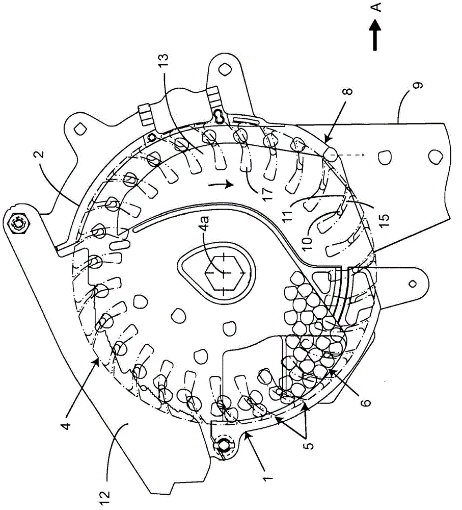 Distribution box for single seed seed drill with open grooves and seed drill using such box