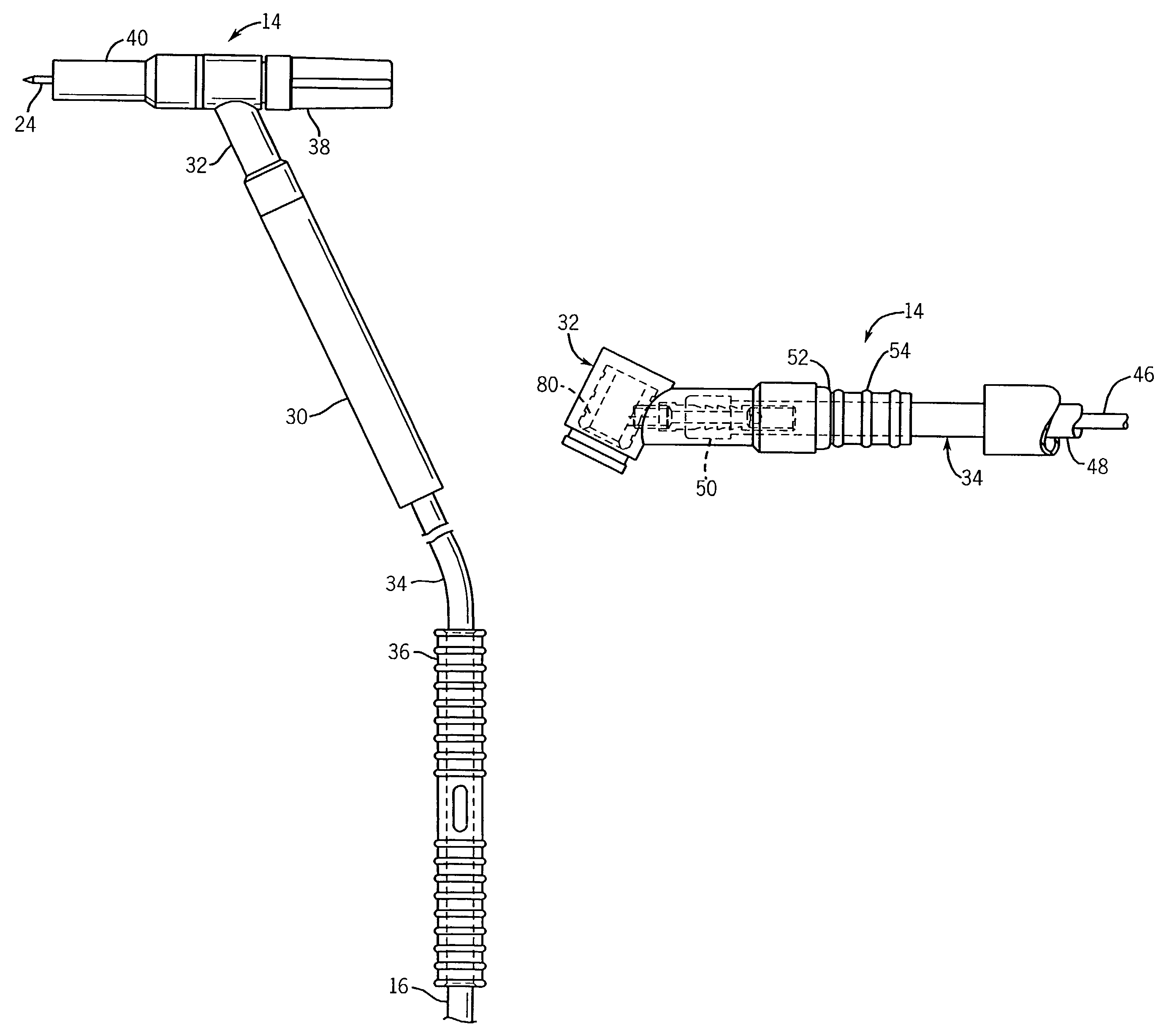 Welding torch having removable handle and method of operating same