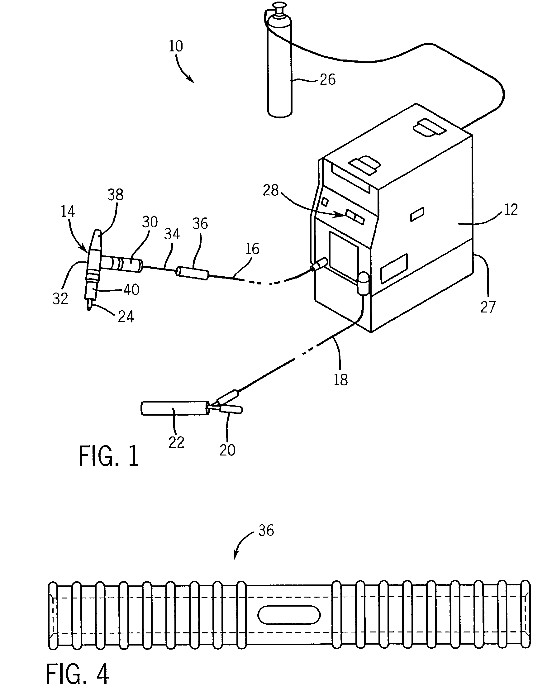 Welding torch having removable handle and method of operating same