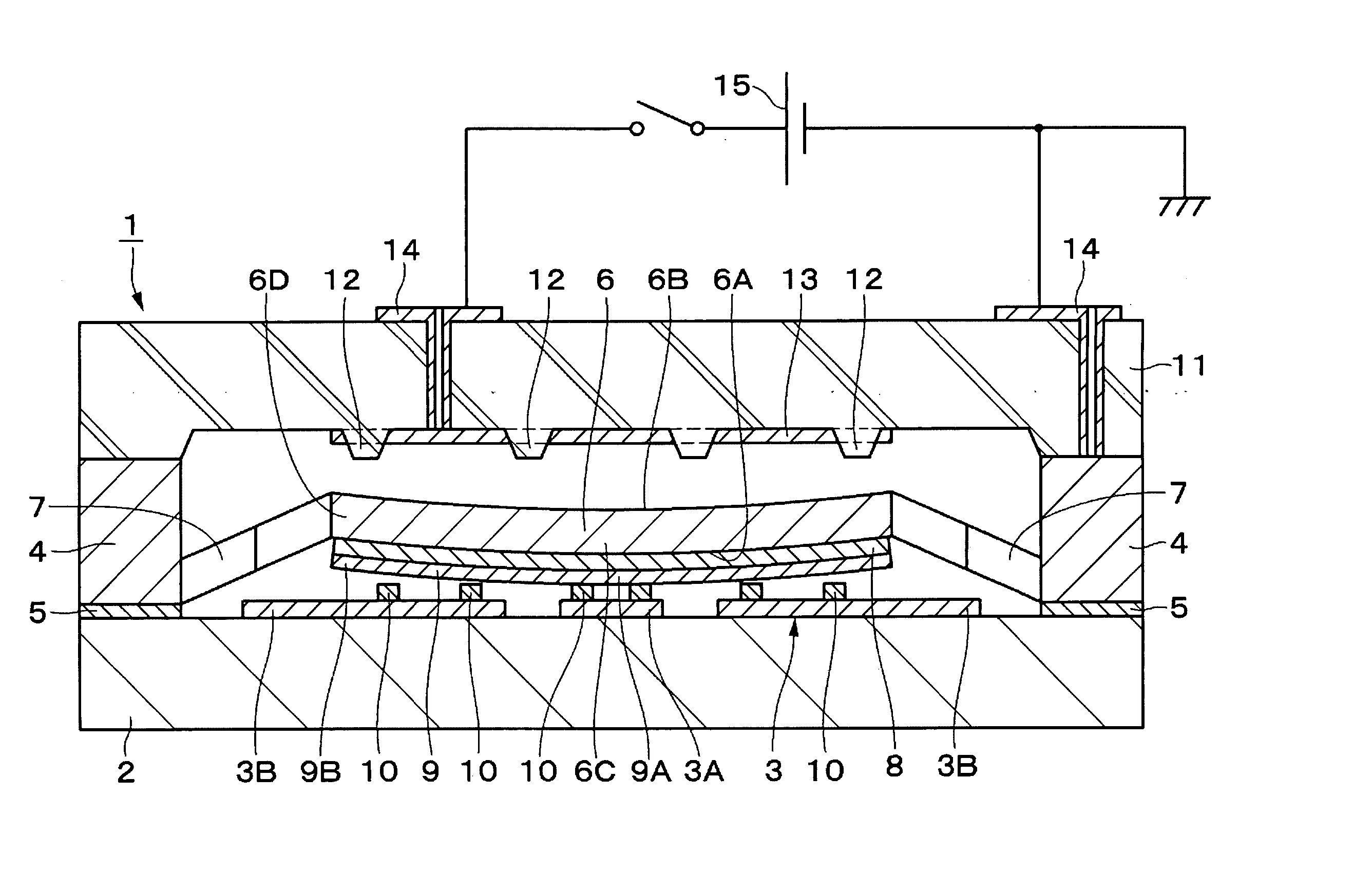 Variable capacitance element