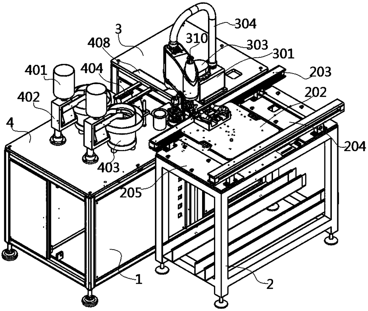 Automatic four-axis manipulator assembly system