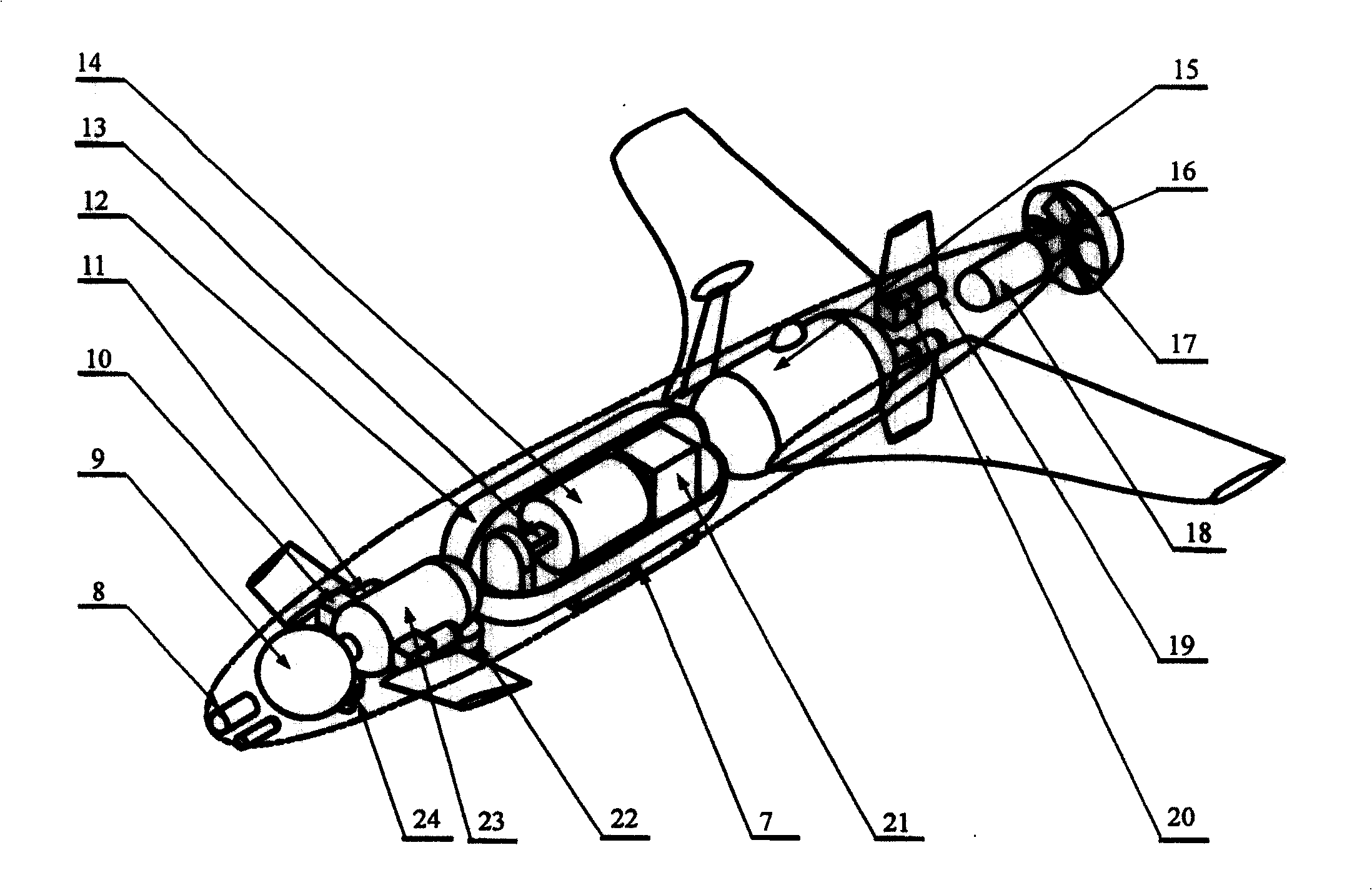 Hybrid driven under-water self-navigation device