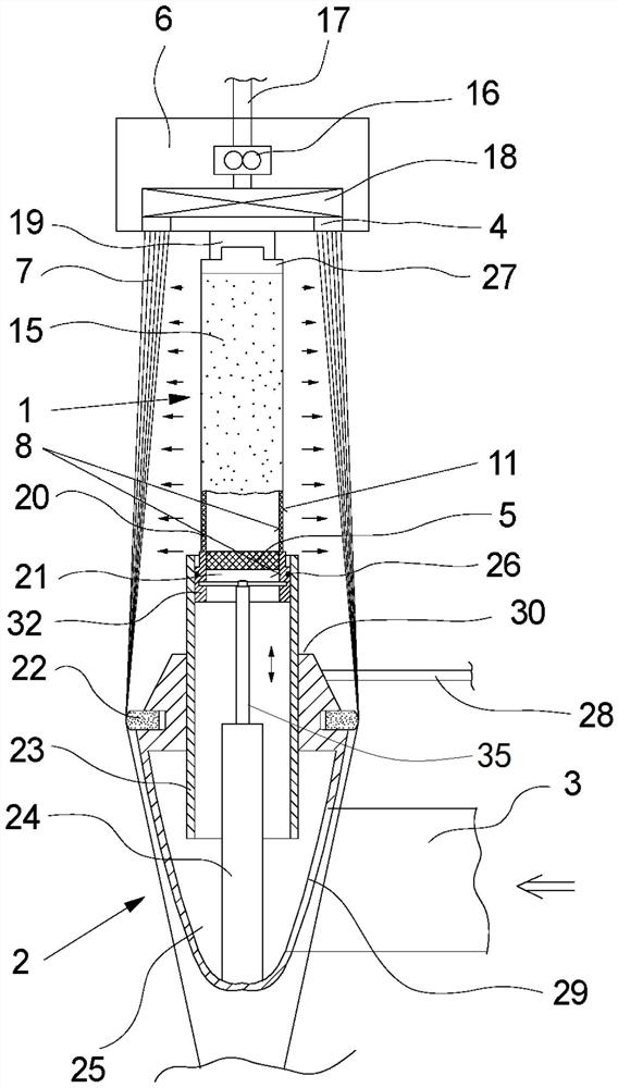 Equipment for cooling monofilament tufts for annular extrusion