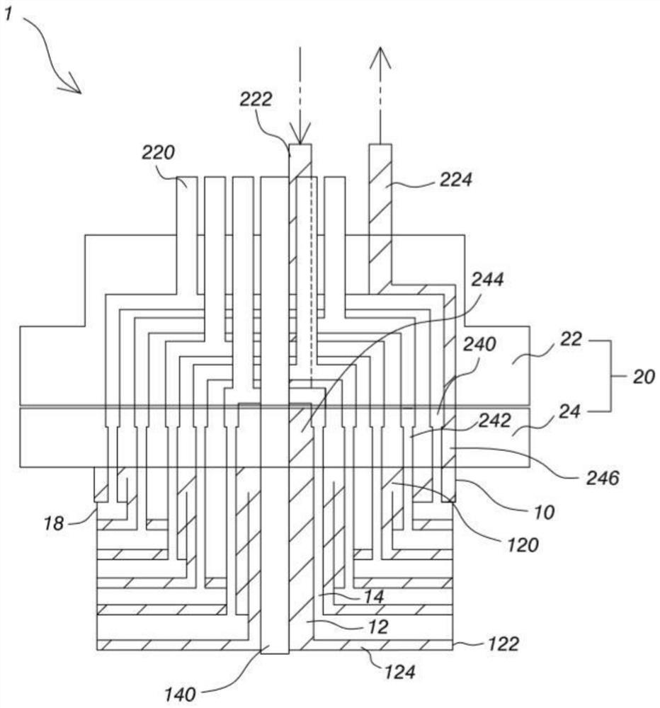 Multi-flow-channel gas ejector with tandem cooling chambers